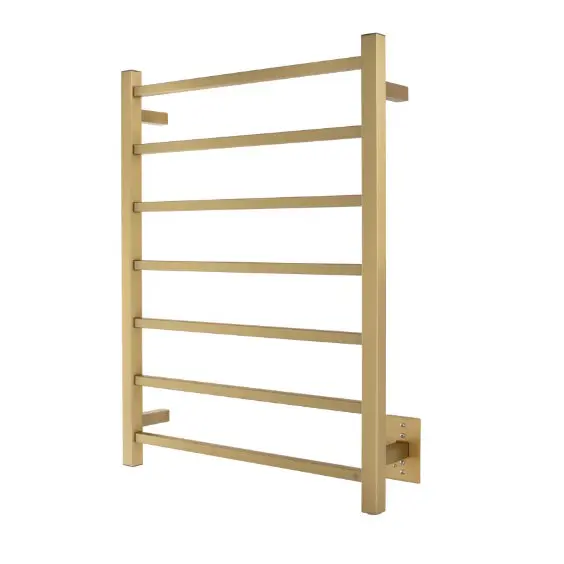 WarmlyYours - TWS2-TAH07GH - Tahoe 7 Towel Warmer, Gold, Hardwired, 7 bars