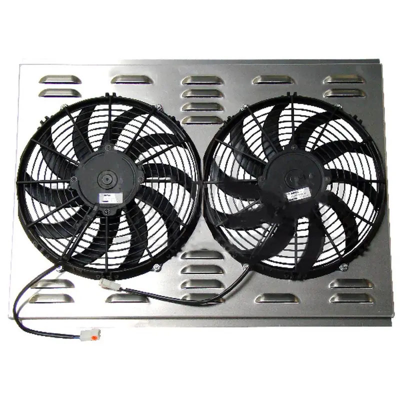 Z40003 Dual 12" Electric Fan and Shroud - 18 1/8 x 26 x 2 5/8