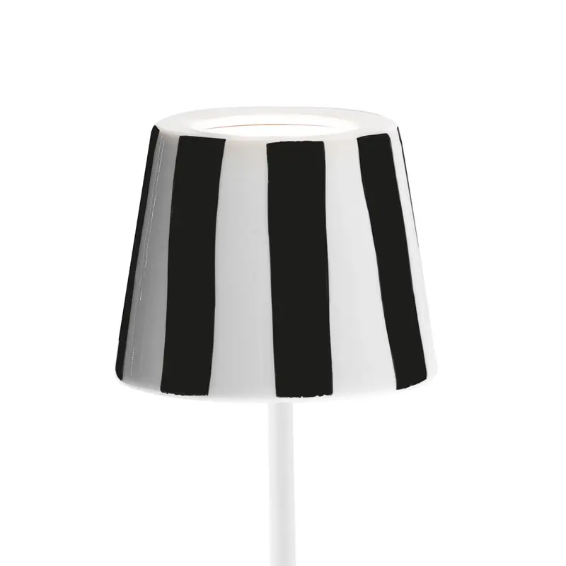 Zafferano SDZA-340-BLACK Poldina Pro Lido Ceramic Shade - Black Stripes
