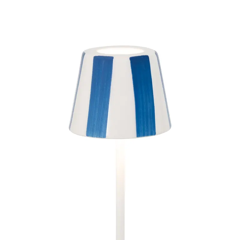 Zafferano SDZA-490-LIGHTBLUE Poldina Pro Micro Lido Ceramic Shade - Light Blue Stripes