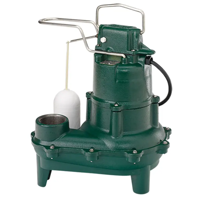 Zoeller M264 Sewage Pump 264-0001 — 1/2 HP Cast Iron, Automatic, 2″ Solids Handling (9′ Cord)