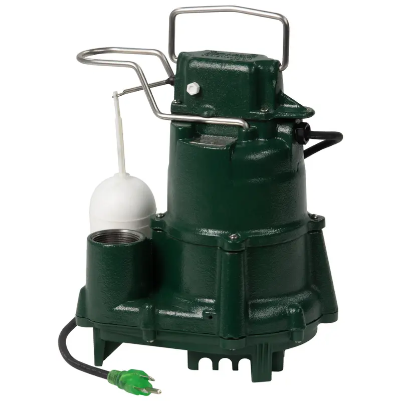 Zoeller M98 Sump Pump with LED Plug — 1/2 HP, 9′ Cord (98-0001)